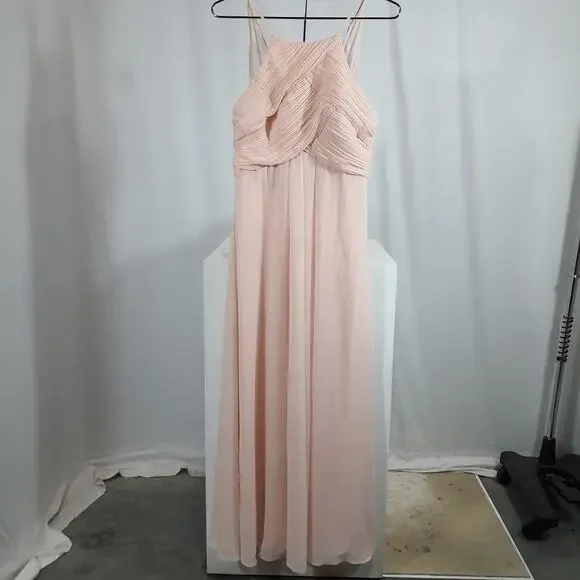 #Levkoff Halter Chiffon A-Line Gown Size 8 - Picture 2 of 4